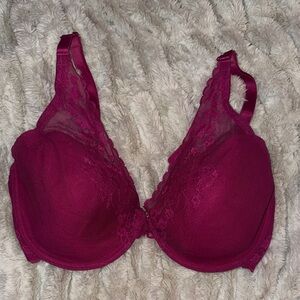 Elegant Lace Natori Women's Bra - 36DDD Dark Pink